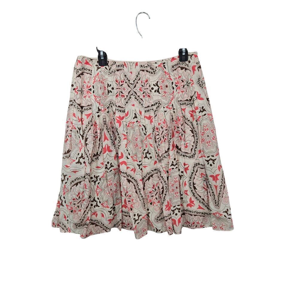 Vintage Y2K Flare Pleated Below the Knee Skirt Size 8 Medium 100% Cotton - Picture 1 of 6